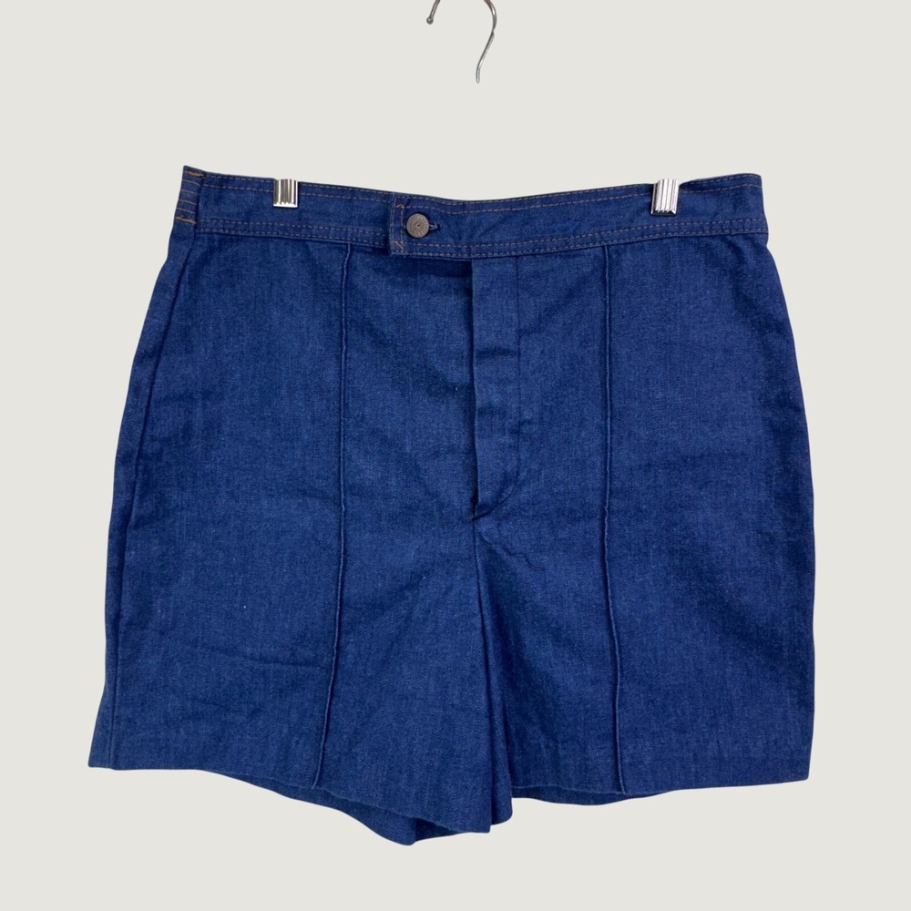 Sears Vintage Denim Shorts Size 14 Blue High Waisted Retro 100% Cotton